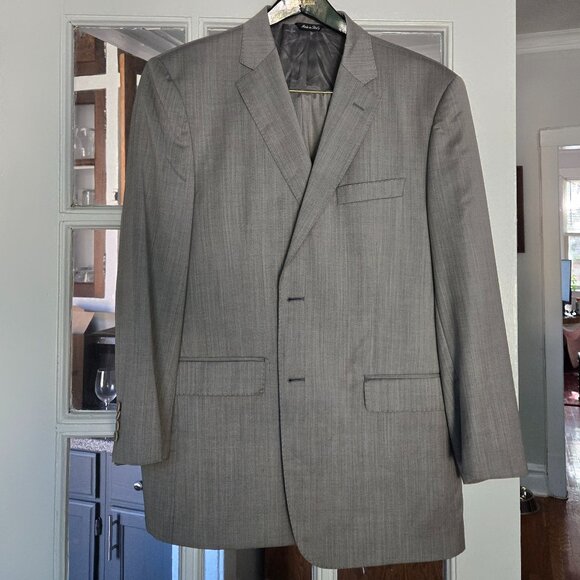 Ermenegildo Zegna Light Grey Silk Suit Jacket Size 44R - Picture 2 of 11